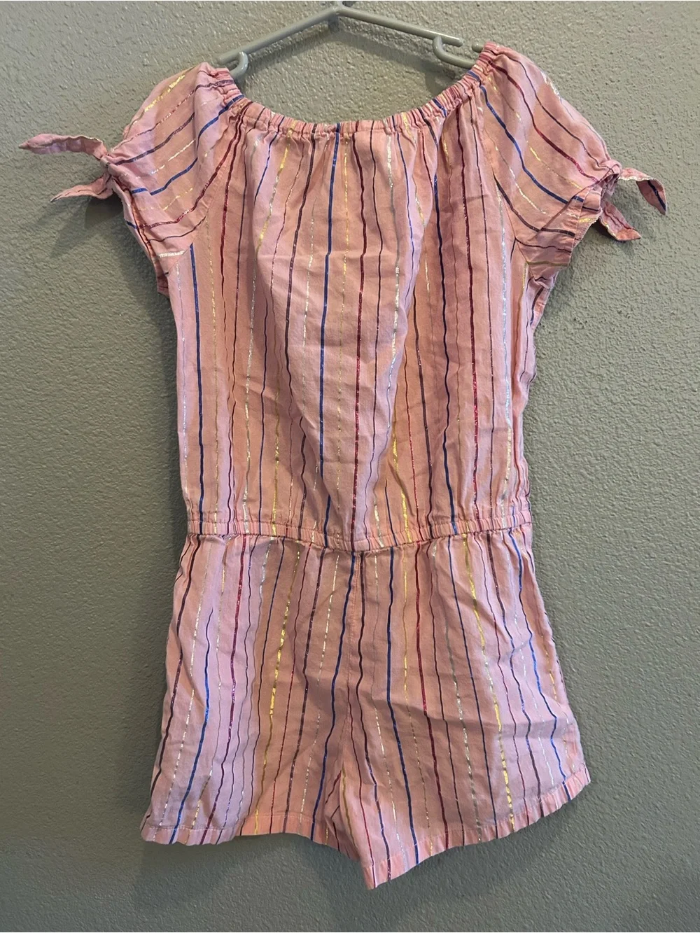 OshKosh B'gosh Pink Striped Short Sleeve Romper